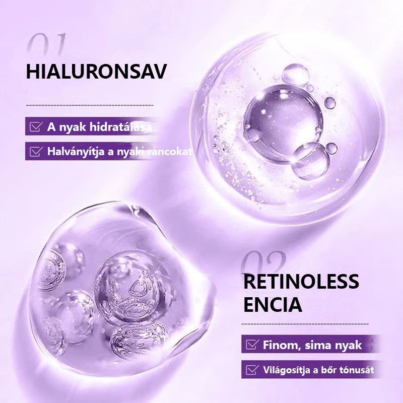 Rollerball masszázs nyakkrém 🧴 Kollagén és hialuronsav | Feszesíti a nyakat, csökkenti a nyaki ráncokat és a tokát