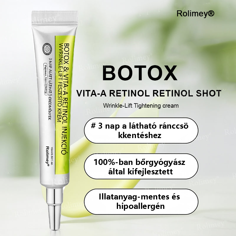 💫🪄🌟Magyarországon készült, közvetlenül Magyarországról szállítjuk 💫Rolimey® Botox és Retinol Szérum – Emeli és feszesíti a bőrt, csökkenti a ráncokat – Az akció utolsó napja, 70% KEDVEZMÉNY az egész üzletben