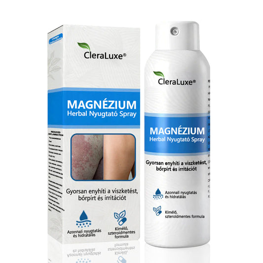 CleraNature® Magnéziumos Spray – Gyors Enyhülés Viszkető, Vörös és Érzékeny Bőrre (Még Intim Területeken is)