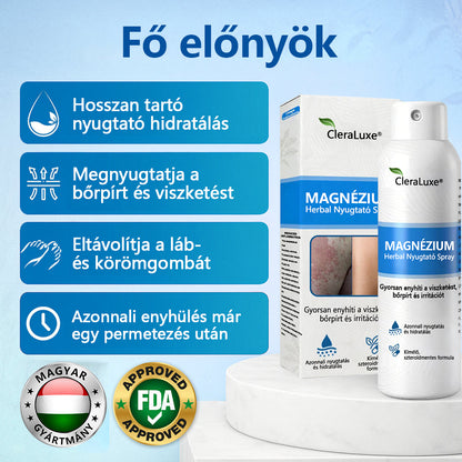 CleraNature® Magnéziumos Spray – Gyors Enyhülés Viszkető, Vörös és Érzékeny Bőrre (Még Intim Területeken is)