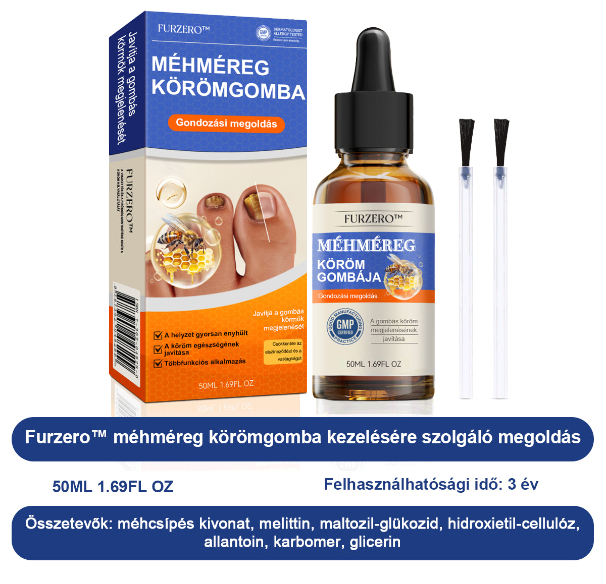 🐝Furzero™ Méhméreg Körömgomba Kezelőoldat: Teljes megoldás a körömgomba problémájára🌟👣👣（Az utánvétes fizetést）