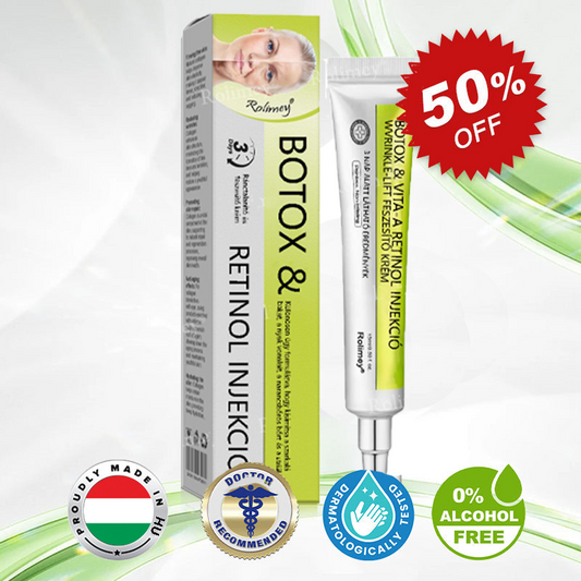 💫🪄🌟Magyarországon készült, közvetlenül Magyarországról szállítjuk 💫Rolimey® Botox és Retinol Szérum – Emeli és feszesíti a bőrt, csökkenti a ráncokat – Az akció utolsó napja, 70% KEDVEZMÉNY az egész üzletben